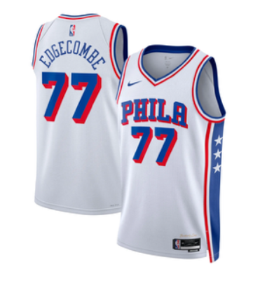 Men Philadelphia 76ers #77 Edgecombe white Nike 2026 NBA Jersey->->NBA Jersey